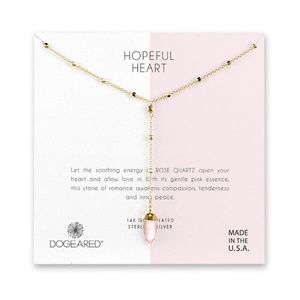 DOGEARED - Live In Love rose quartz necklace